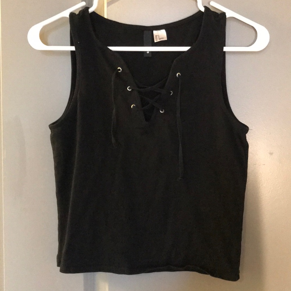Lace up crop top